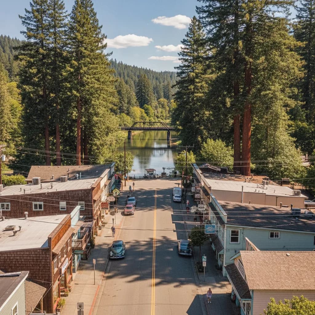 View of Guerneville, CA
