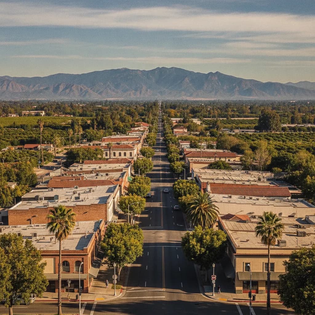 View of Woodlake, CA
