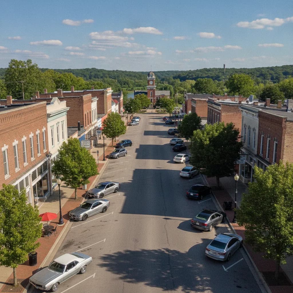 View of Hartford City, IN