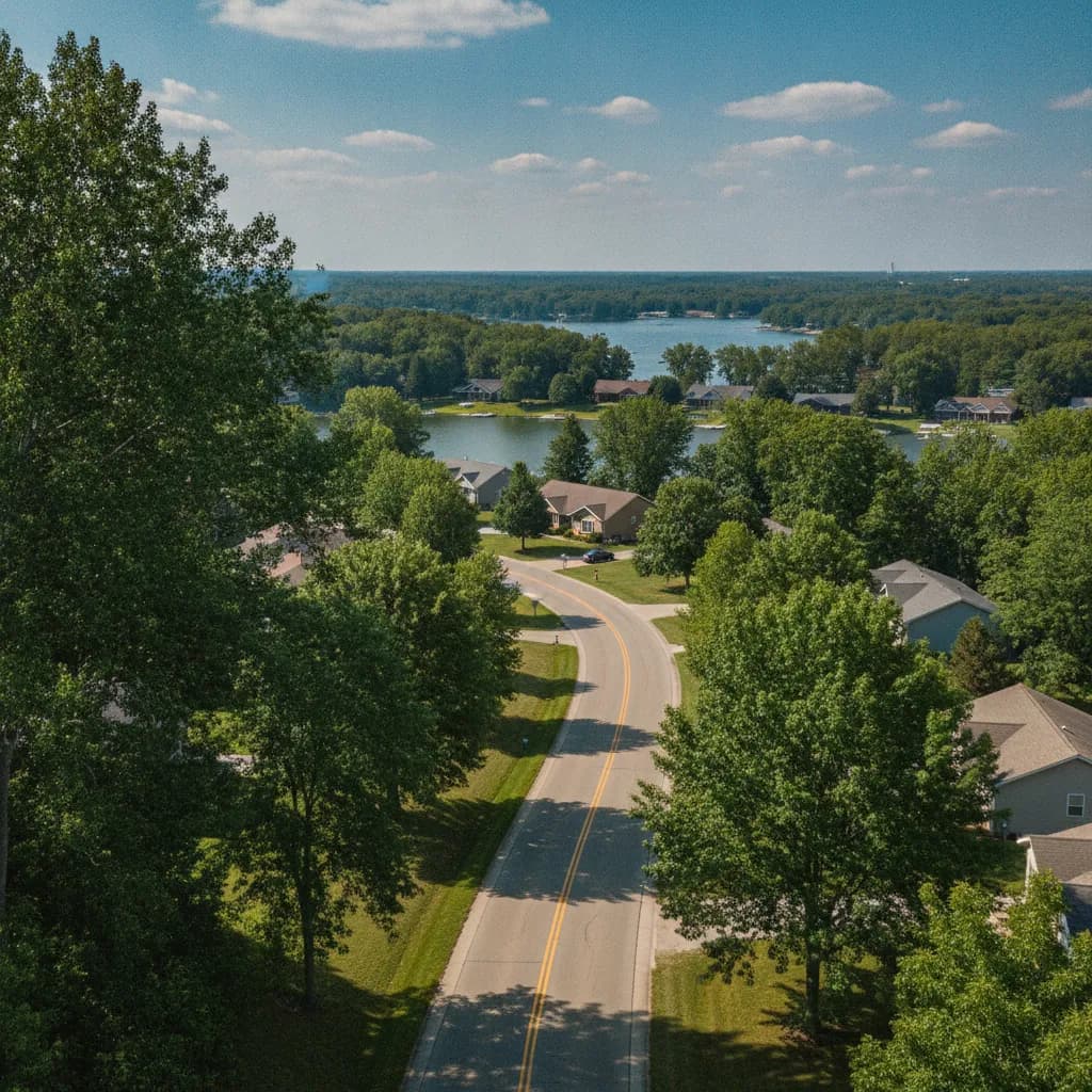 View of Lakes of the Four Seasons, IN