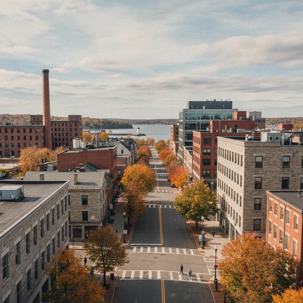 View of Fall River, MA