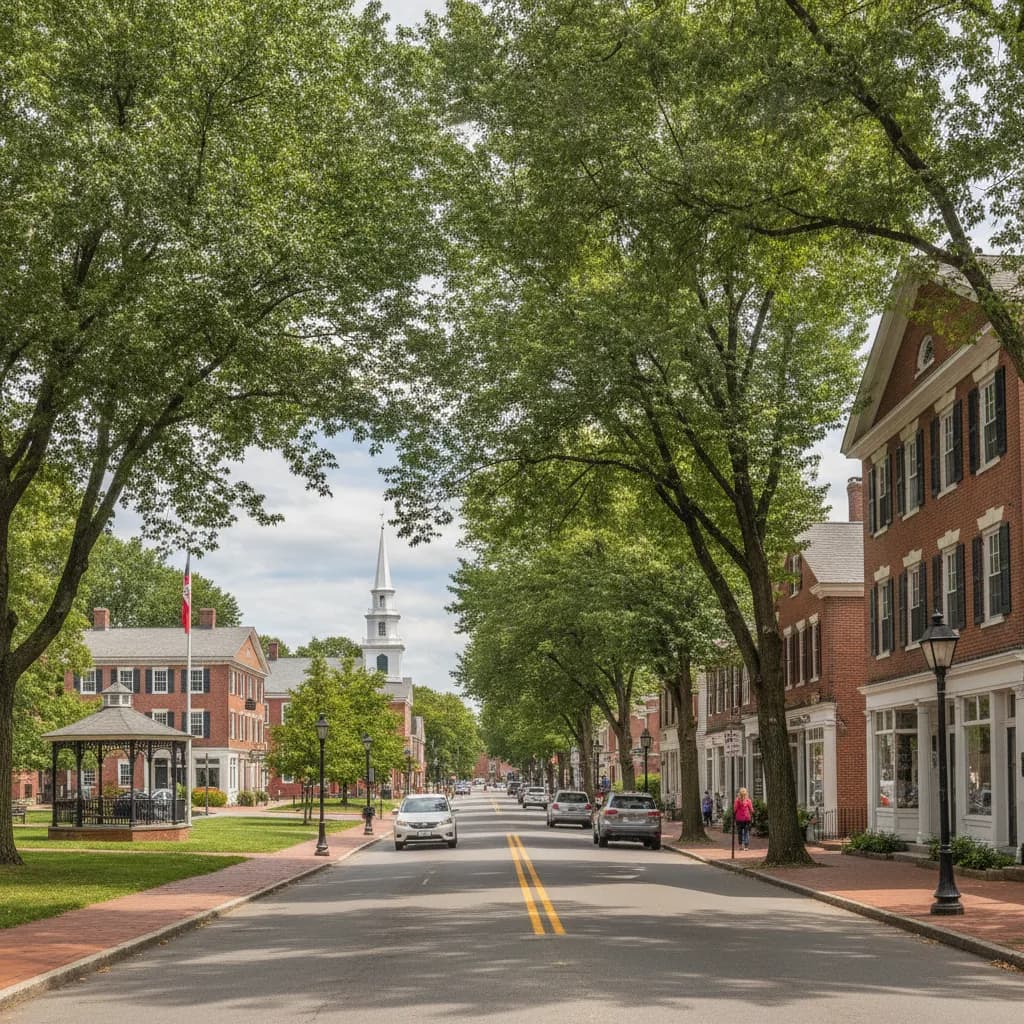 View of Mansfield Center, MA