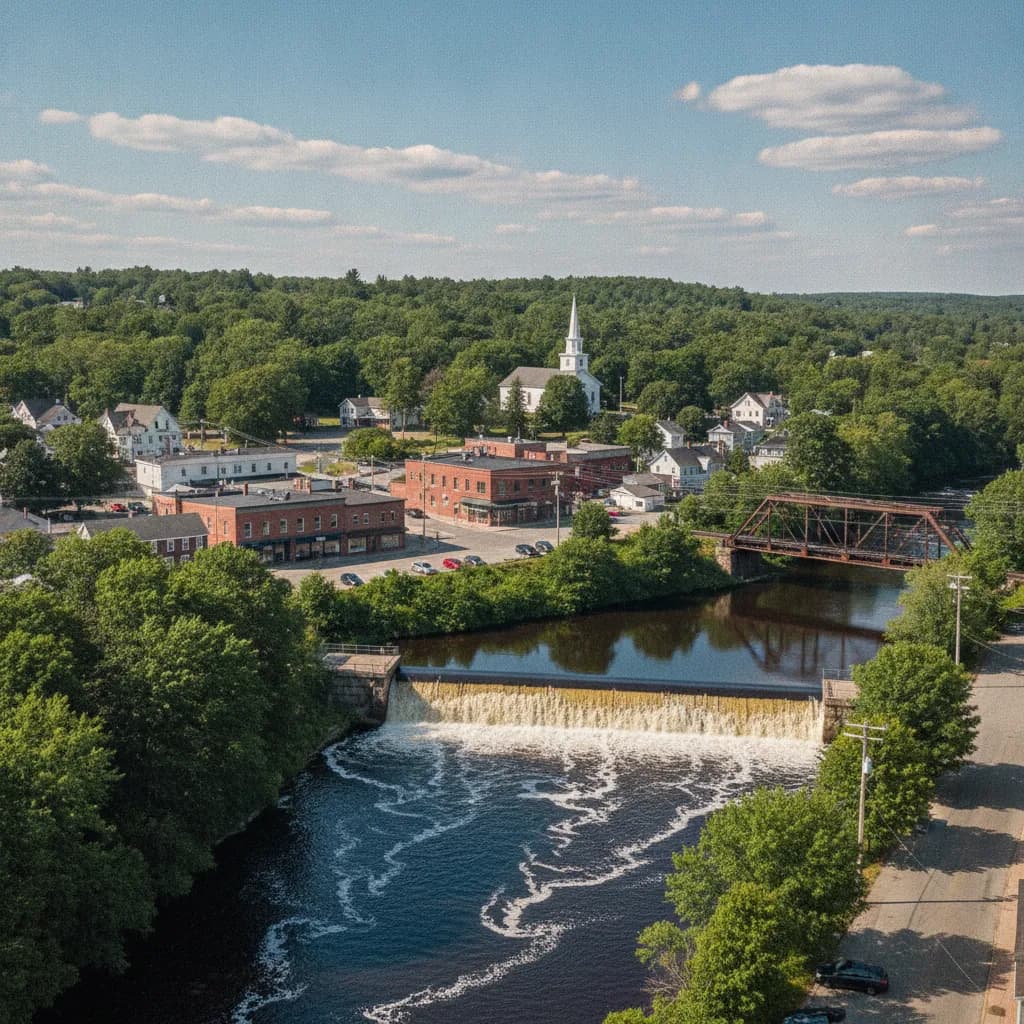 View of Lisbon Falls, ME