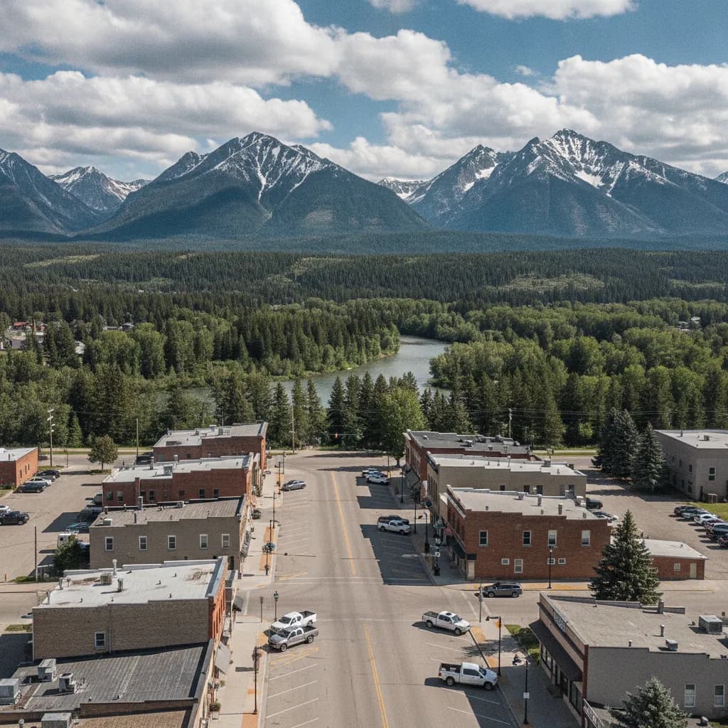 View of Columbia Falls, MT