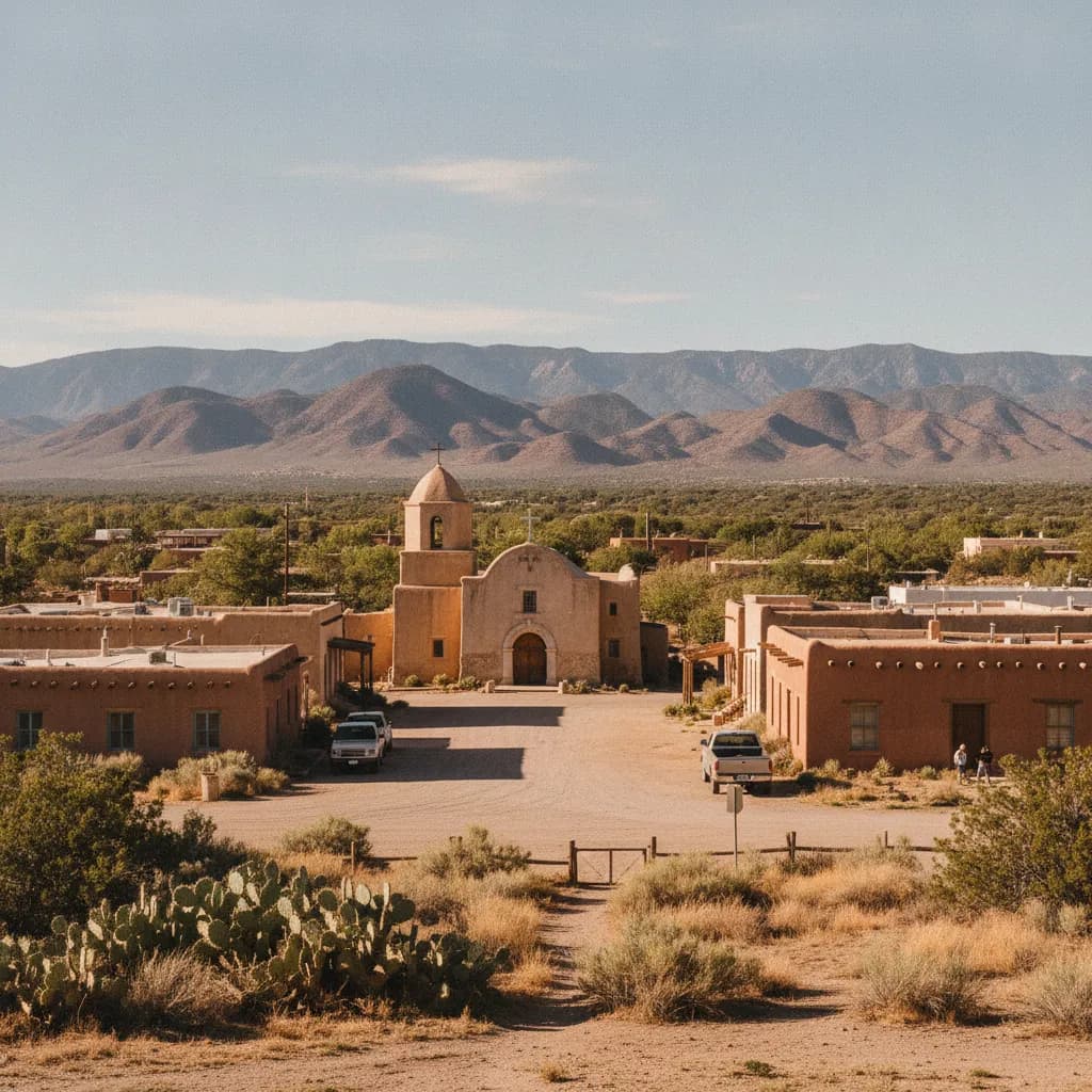 View of El Cerro Mission, NM