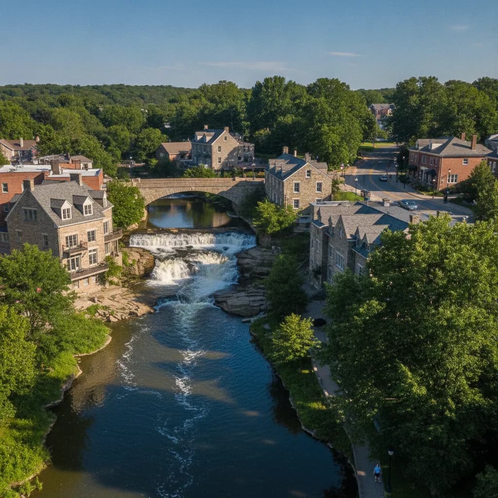 View of Chagrin Falls, OH