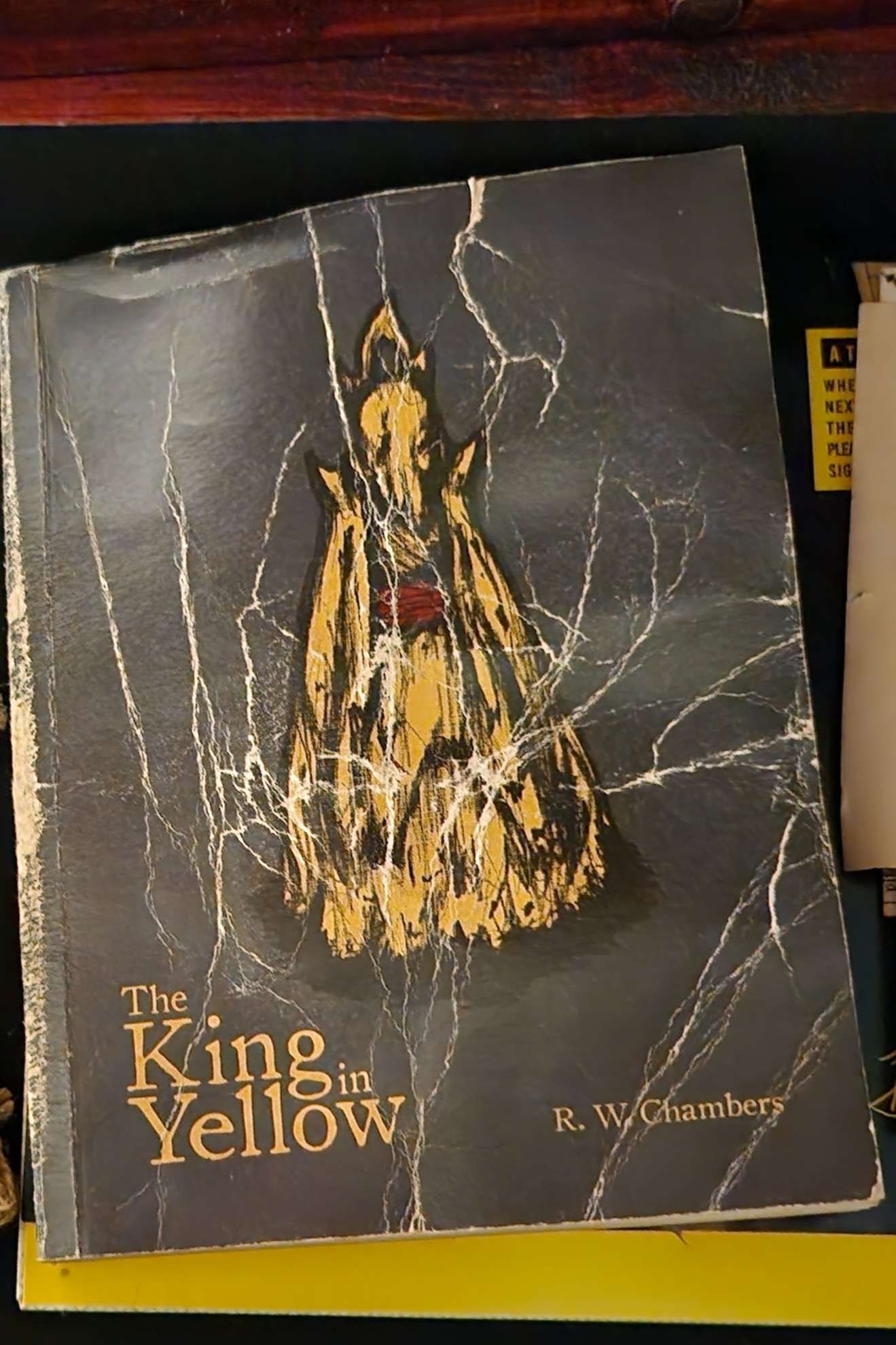 A book titled "The King in Yellow"